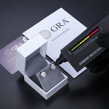 18K White Gold Over Solid 925 Silver Genuine VVS Moissanite - CaratixJewelry