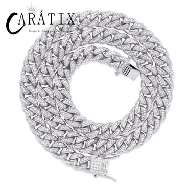 CARÁTIX 10mm Claw Set Cuban Chain | 3A+ CZ Iced Out Hip Hop Necklace for Men