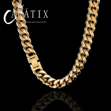 CARÁTIX - Hip Hop Cuban Curb Link Mens Miami Stainless Steel Chain Necklace Jewelry Gift For Him 6/8/10/12MM Valentine's Day Gift for Men & Girls & Boys Mothers' Day Gift #Springtok