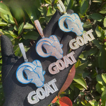 Iced Out GOAT Head Pendant | Men's "Greatest of All Time" Necklace Caratix - CaratixJewelry
