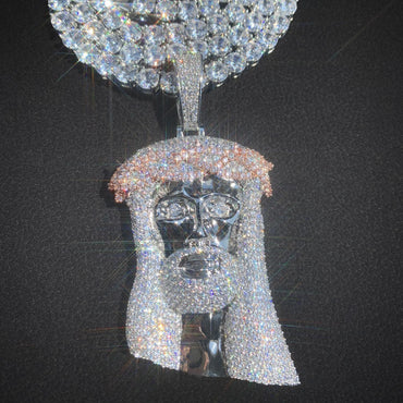 Creative Jesus Thorn Vine Pendant | Iced Out Synthetic Moissanite | Urban Hip Hop Necklace