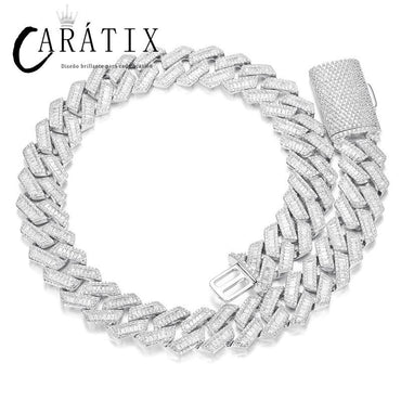CARÁTIX – 20mm Rhombus Cuban Miami Link Chain Necklace | Iced Out CZ Bling Hip Hop Jewelry for Men & Women, Rapper Street Style