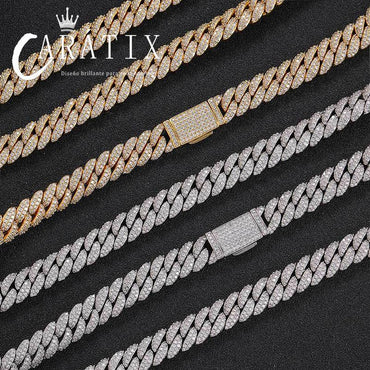 CARÁTIX 10mm Round Cuban Miami Link Chain Necklace 7"-24" – Iced Out CZ Hip Hop Jewelry for Men & Women