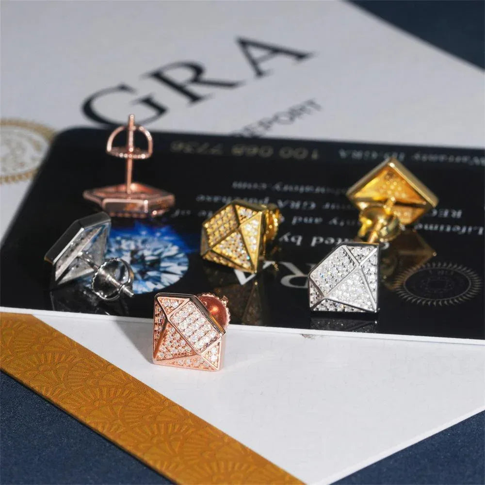 S925 Silver 8mm Moissanite Look Round Stud Earrings - CaratixJewelry