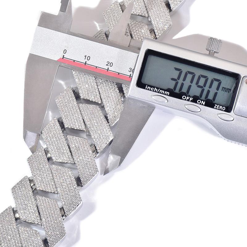 CARÁTIX 25mm/30mm Rhombus Cuban Link Chain Necklace – 5A+ CZ Iced Out Heavy Hip Hop Bling Jewelry for Men | Solid Rapper Gift