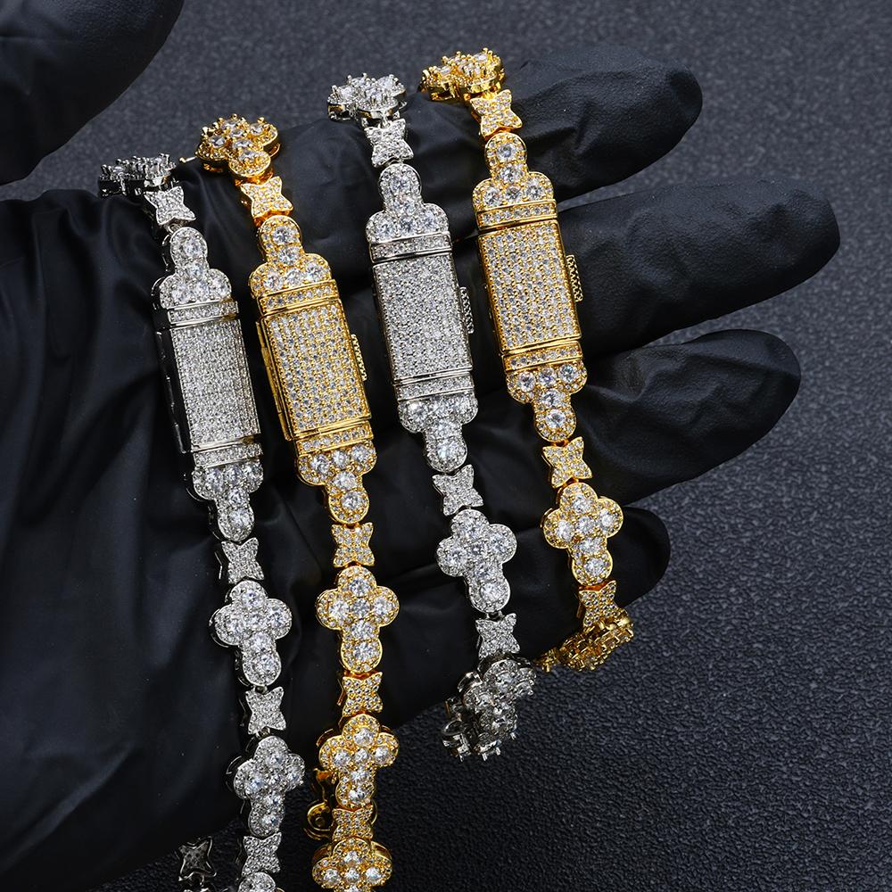 CARÁTIX Brass Zircon Cross Necklace – Iced Out CZ Bling Chain Jewelry for Women | Hip Hop Fashion Gift