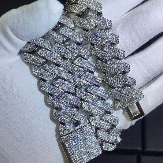 CARÁTIX – 20mm 3-Row Cuban Link Chain Necklace | Iced Out CZ Bling Hip Hop Jewelry for Men & Women, Miami Rapper Street Style