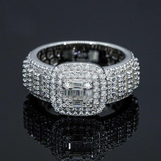 T-Cut Moissanite Men’s Ring | S925 Silver Full Iced Out Hip Hop Jewelry - CaratixJewelry