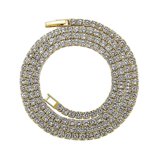 CARÁTIX - 2.5-5mm Hip Hop Claw Zircon Bling Iced Out 1 Row CZ Stone Tennis Link Chain Chokers Necklaces for Men Women Rapper Jewelry Gift Valentine's Day Gift for Men & Girls & Boys Mothers' Day Gift #Springtok