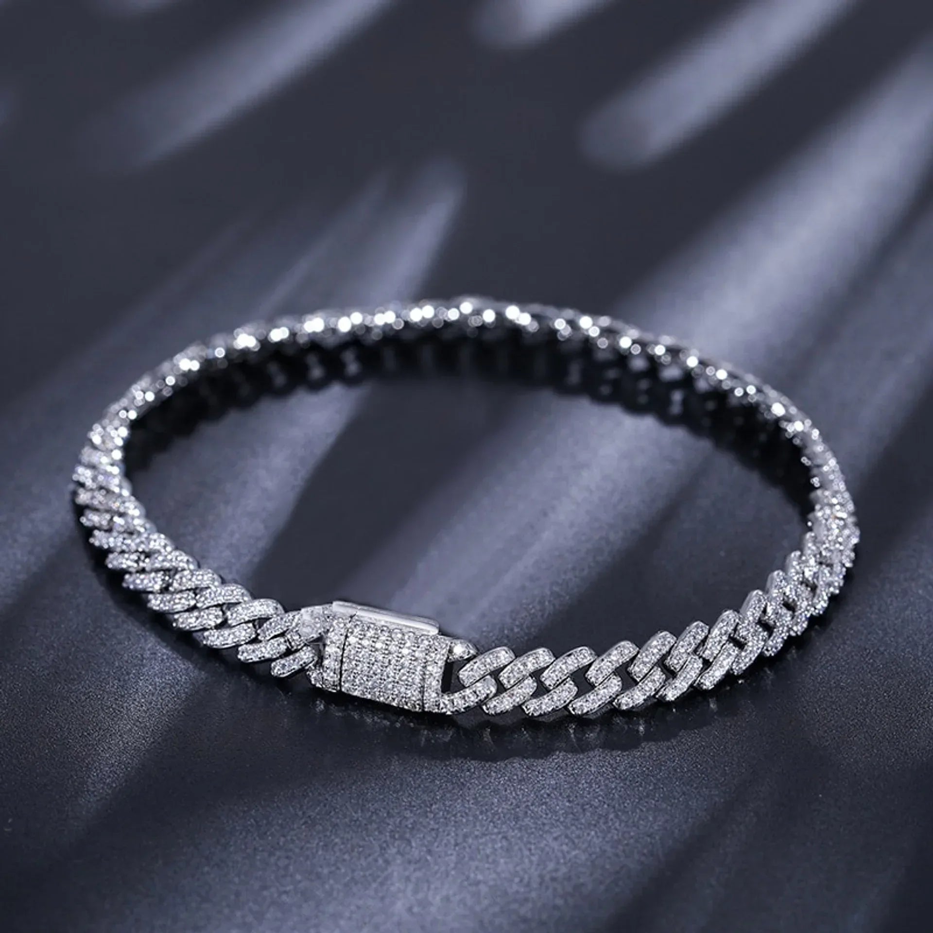 6mm Solid 925 Silver Genuine VVS Cuban Link Hip Hop Bracelet Chain – Iced Out Jewelry - CaratixJewelry