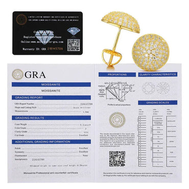 Genuine Sterling Silver Lab Iced Snow Cap Hip Hop Earrings - CaratixJewelry