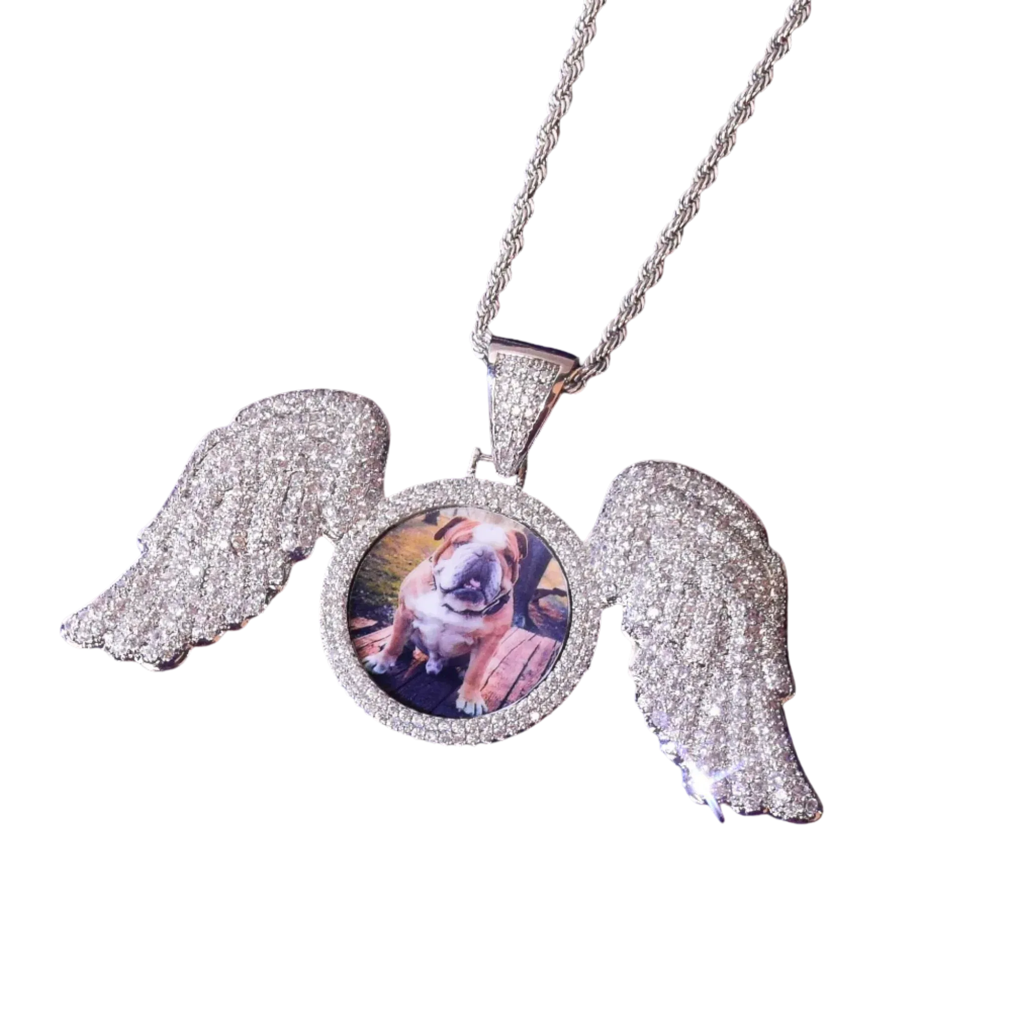 Special Wings Tennis Custom Photo Pendant Necklace – Iced Out Hip Hop Jewelry - CaratixJewelry