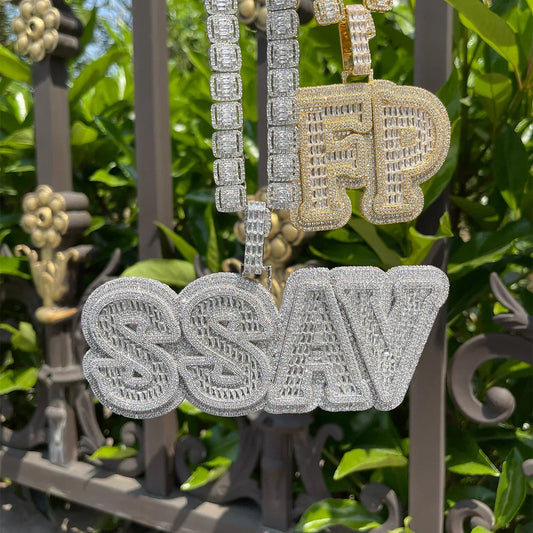 Overflow Stones Loaded with Iced Out Personalized Custom Name Necklace Pendant – Luxury Hip Hop Jewelry for Men & Women - CaratixJewelry