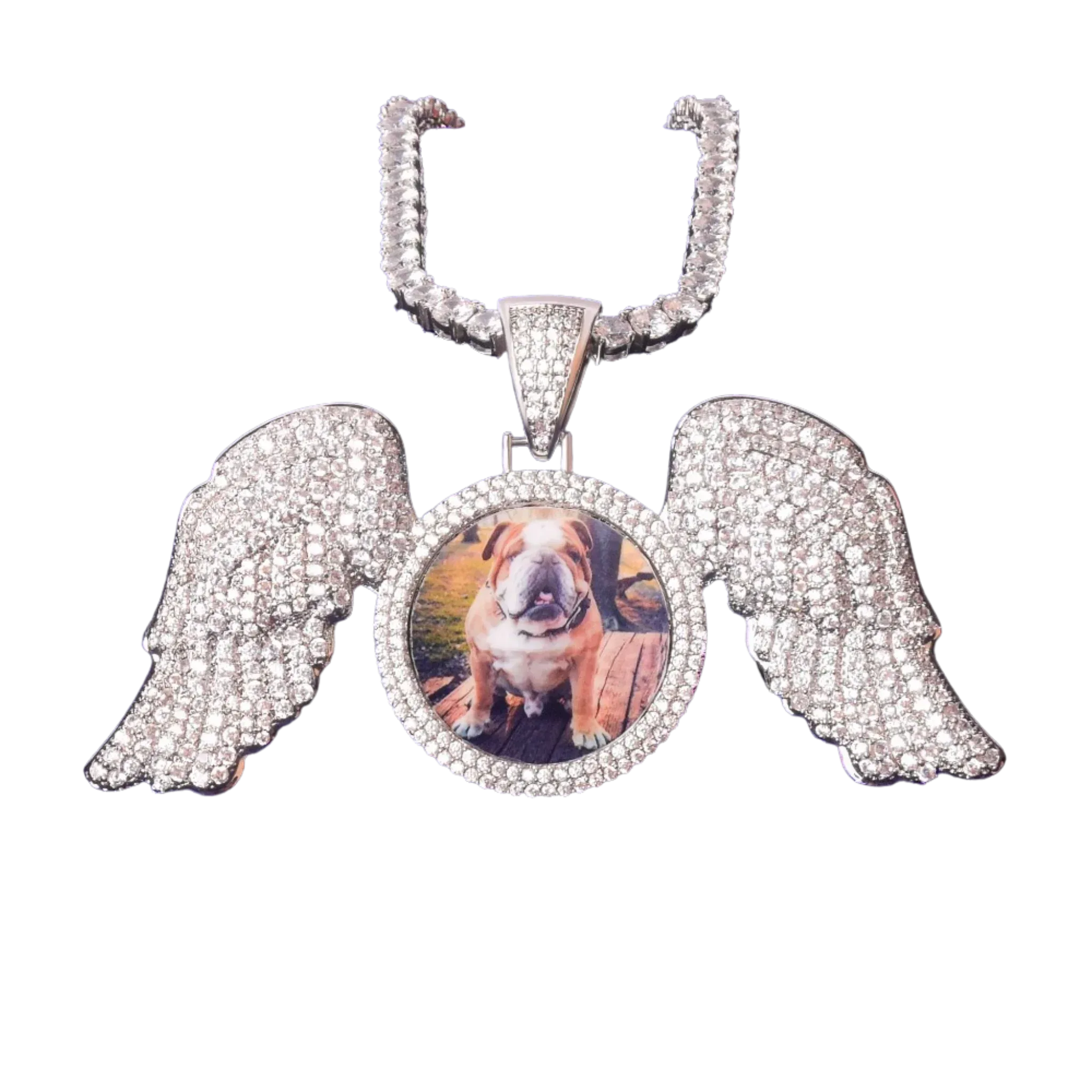 Special Wings Tennis Custom Photo Pendant Necklace – Iced Out Hip Hop Jewelry - CaratixJewelry