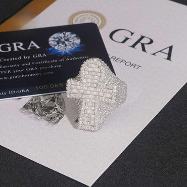 Moissanite Cross Men’s Ring | S925 Silver Iced Out Hip Hop Fashion Jewelry - CaratixJewelry