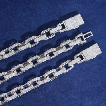 10mm Moissanite Cuban Link Bracelet/Necklace – S925 Sterling Silver Hip Hop Jewelry with Box Clasp - CaratixJewelry