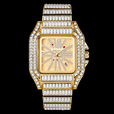 Square Fully Diamond Date Iced Out Watch – Luxury Hip Hop Timepiece