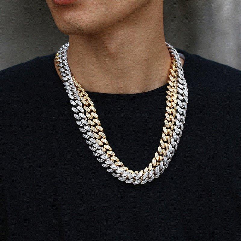 12mm Iced-Out Moissanite Cuban Link Chain – S925 Sterling Silver Hip Hop Streetwear Necklace - CaratixJewelry