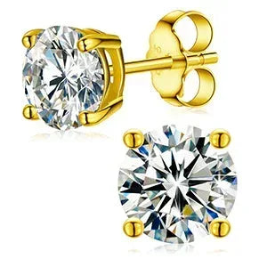 0.1ct Lab Sterling Silver Hip Hop Flooded Ice Earrings - CaratixJewelry
