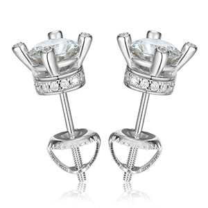 1CT Genuine VVS Lab Diamond Solid Sterling Silver Hip Hop Earrings