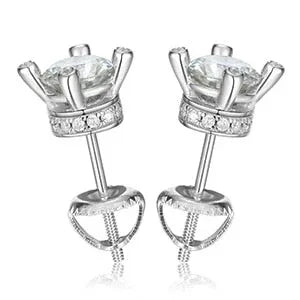 1CT Genuine VVS Lab Solid Sterling Silver Hip Hop Earrings - CaratixJewelry