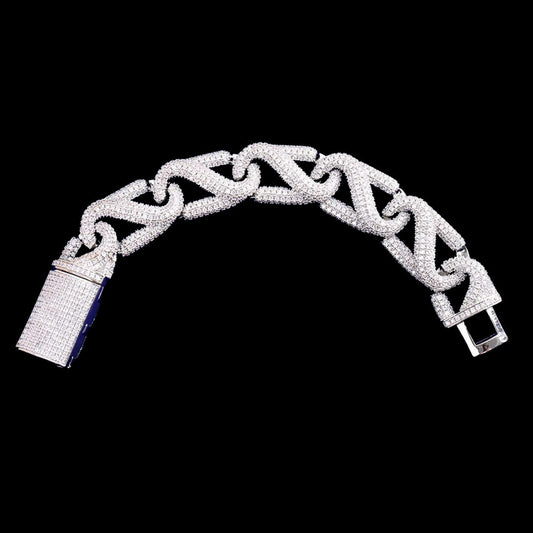 20MM 8 Shaped Iced Out Diamond Bracelet – Luxury Hip Hop Jewelry for Men & Women