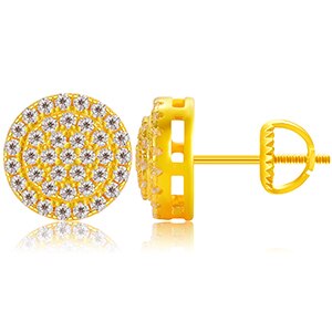 Genuine VVS Diamond Solid Sterling Silver Ice Cluster Hip Hop Earrings – Iced Out Jewelry