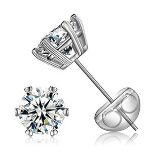 Solid 925 Sterling 6-Claw 0.5/1CT D Color Genuine VVS Lab Diamond Bling Earrings – Hip Hop Jewelry