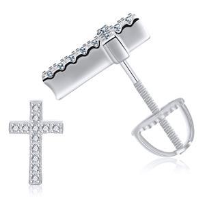 Solid 925 Sterling Silver Genuine VVS Diamond Iced Cross Hip Hop Earrings – Bold Iced Jewelry