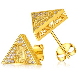 Ancient African Pyramid Pharaoh D Color VVS Diamond Solid 925 Silver Hip Hop Earrings – Iced Out Jewelry