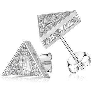 D Color VVS Solid 925 Silver Hip Hop Earrings - CaratixJewelry
