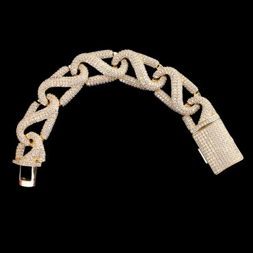 20MM 8 Shaped Iced Out Bracelet – Luxury Hip Hop Jewelry for Men & Women - CaratixJewelry