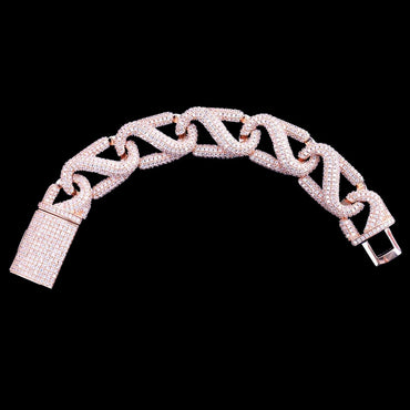 20MM 8 Shaped Iced Out Diamond Bracelet – Luxury Hip Hop Jewelry for Men & Women