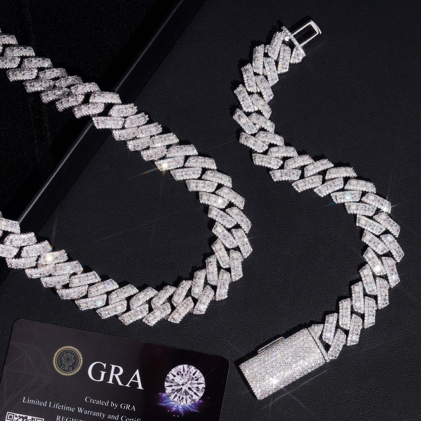 16mm Moissanite Cuban Link Chain – S925 Sterling Silver Iced-Out Hip Hop Streetwear Necklace - CaratixJewelry