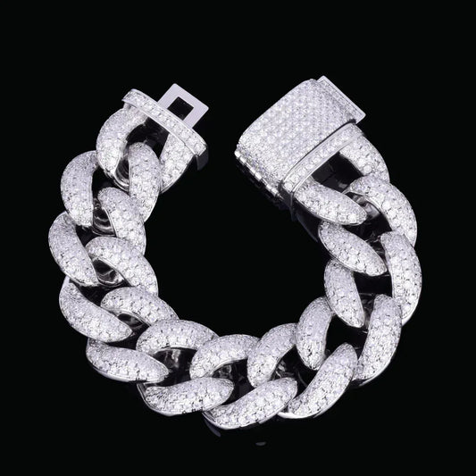 23MM Chunky Miami Cuban Iced Out Bracelet – Luxury Hip Hop Jewelry for Men & Women - CaratixJewelry