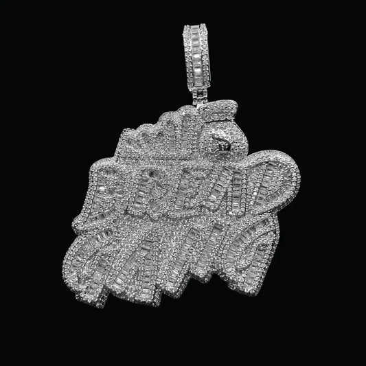 Bread Gang Iced Out Letter Pendant Necklace – Custom Hip Hop Jewelry for Men - CaratixJewelry