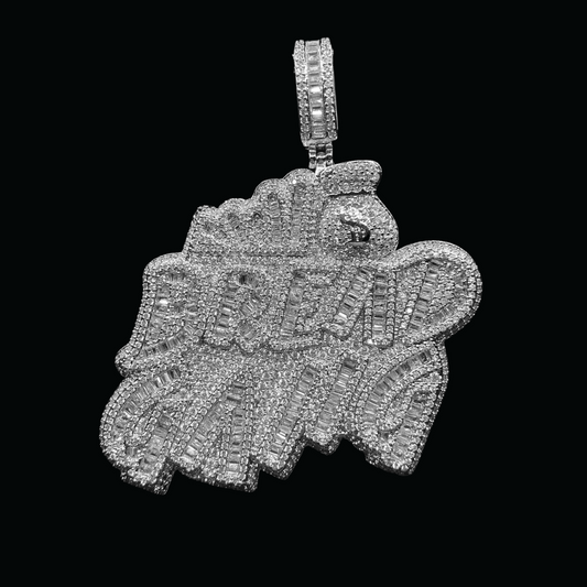 Bread Gang Iced Out Letter Diamond Pendant Necklace – Custom Hip Hop Jewelry for Men