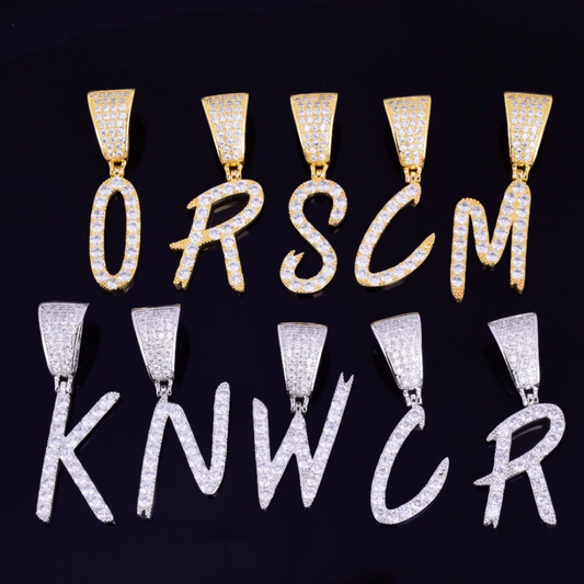 Sharp Cursive Iced Out Personalized Custom Name Necklace Pendant - Luxury Custom Jewelry