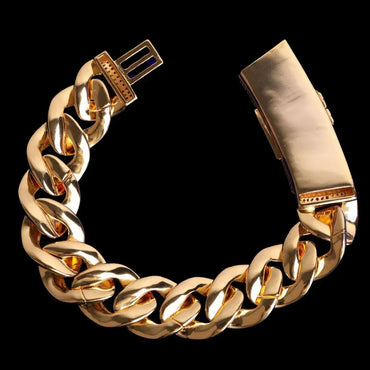 14MM Big Clasp Thick Miami Cuban Iced Out Bracelet – Luxury Hip Hop Jewelry for Men & Women - CaratixJewelry