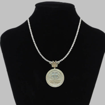 Big Boss Crown Bail Iced Out Letter Pendant Necklace – Custom Hip Hop Jewelry for Men - CaratixJewelry