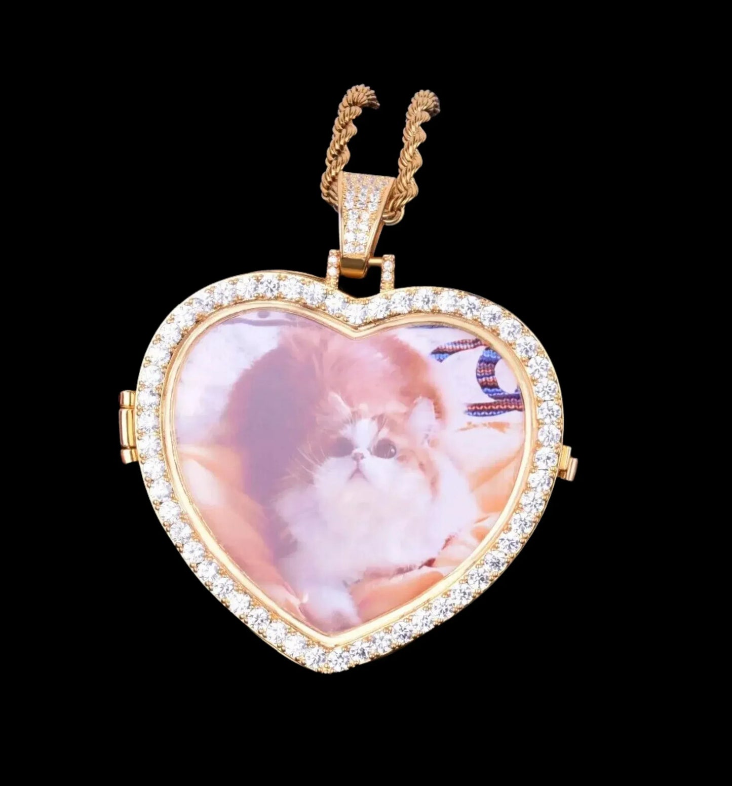 Openable Heart Tennis Custom Photo Pendant Necklace – Iced Out Hip Hop Jewelry - CaratixJewelry