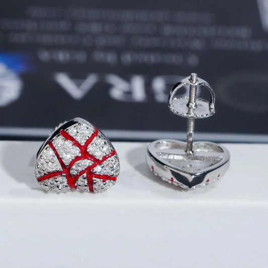 925 Silver Heart Design VVS Moissanite Inspired Stud Earrings - CaratixJewelry