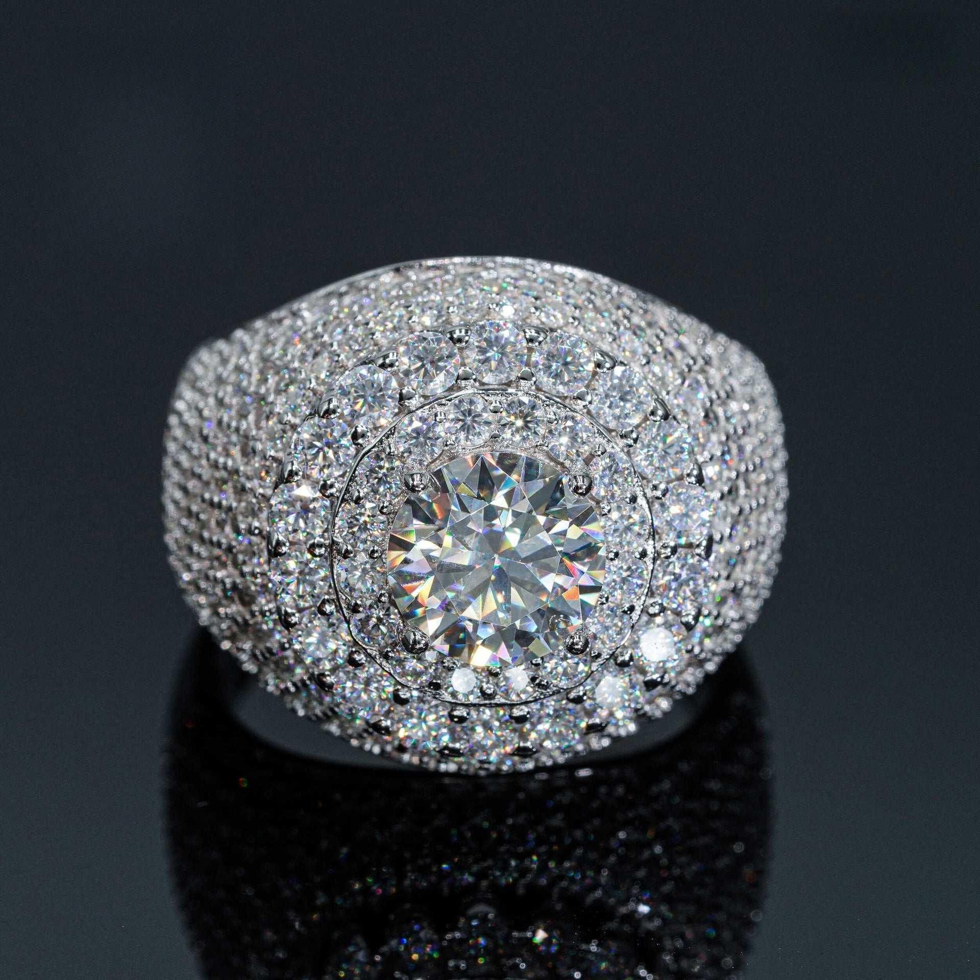 8mm Moissanite Men’s Ring | S925 Silver Full Iced Out Hip Hop Jewelry - CaratixJewelry