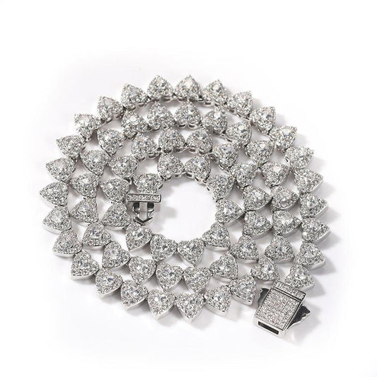 CARÁTIX - Hip Hop Claw Setting AAA+ CZ Stone Bling Iced Out Hearts Link Chain Necklaces for Men Women Unisex Rapper Jewelry Gift Valentine's Day Gift for Men & Girls & Boys Mothers' Day Gift #Springtok