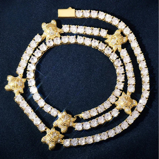 4mm Iced Out Tennis Chain Necklace with Cute Character Zircon | Hip Hop Jewelry | Caratix Jewelry - CaratixJewelry