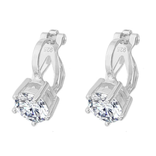 S925 Silver 6.5mm Moissanite Look Stud Earrings - CaratixJewelry
