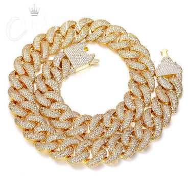 CARÁTIX 20mm Heavy Cuban Link Chain Necklace – 5A+ CZ Iced Out Hip Hop Bling Jewelry for Men | Solid Rapper Gift - CaratixJewelry