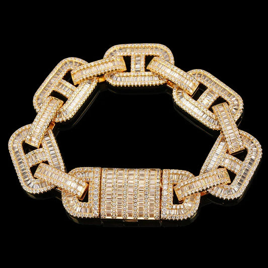Iced-Out Pig Nose Cuban Link Bracelet with Zircon Hip Hop Jewelry - CaratixJewelry