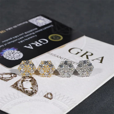 S925 Silver Moissanite Inspired Floral Stud Earrings - CaratixJewelry