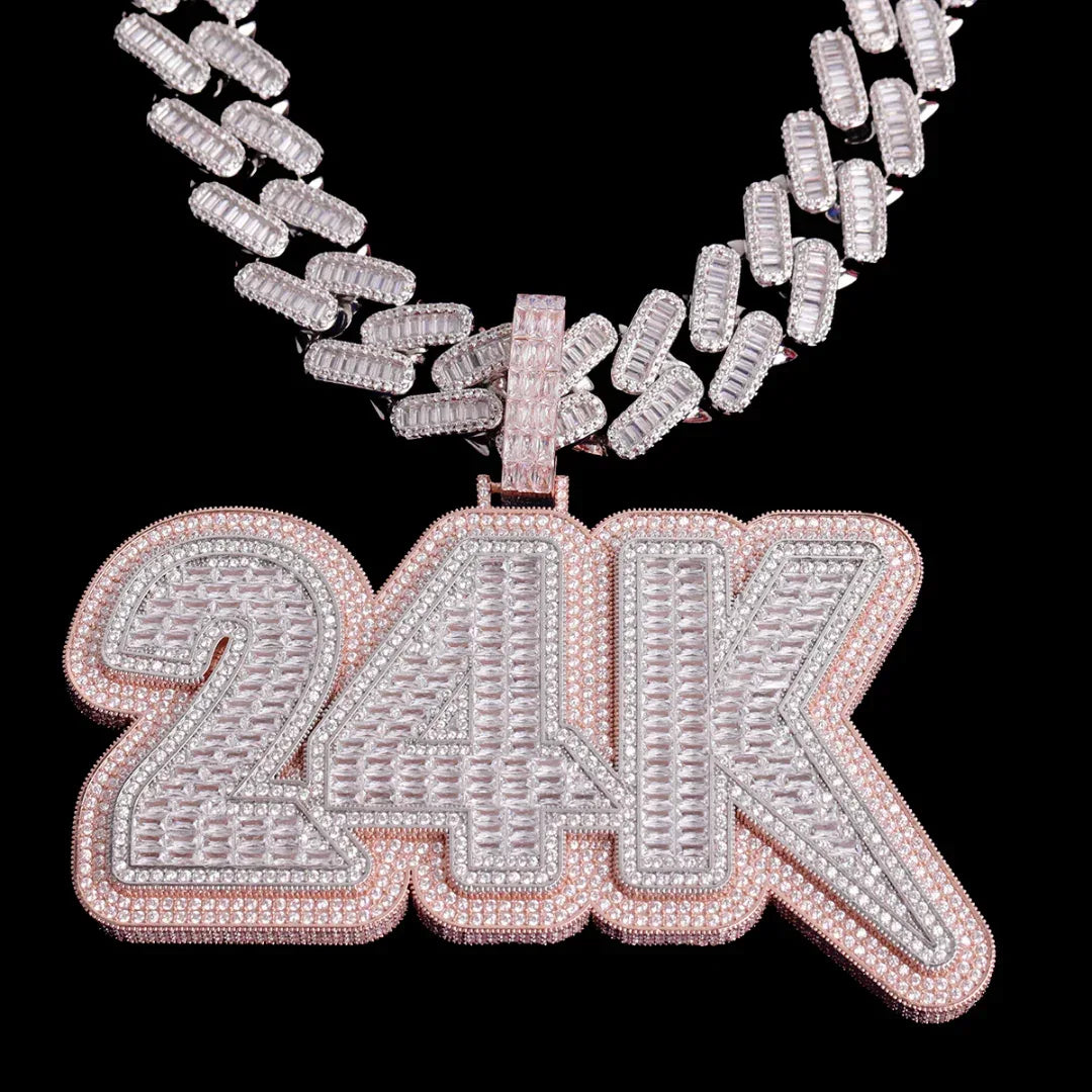 Lux Design Two Layers Iced Out Personalized Custom Name Necklace Pendant – Luxury Hip Hop Jewelry for Men & Women - CaratixJewelry